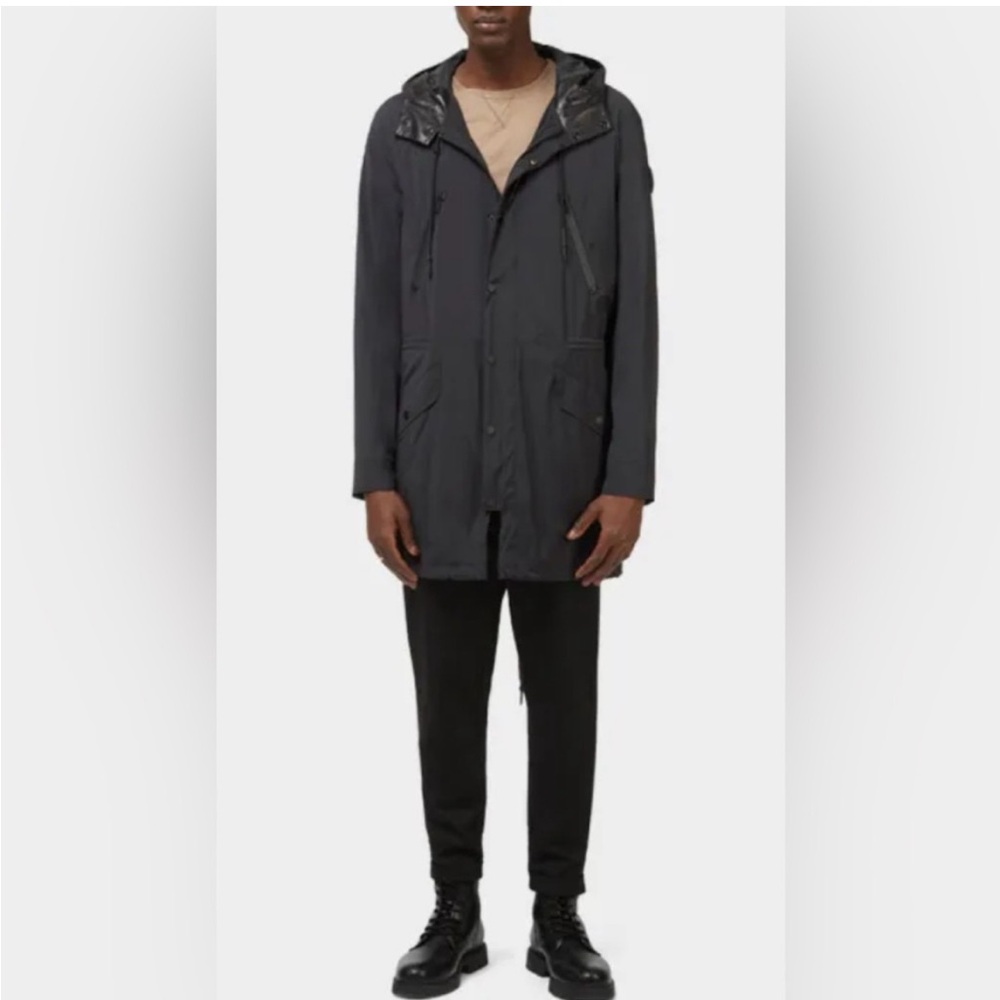 Rudsak Men’s Lightweight Windbreaker Rain Coat with Lambskin Hood - Picture 2 of 12